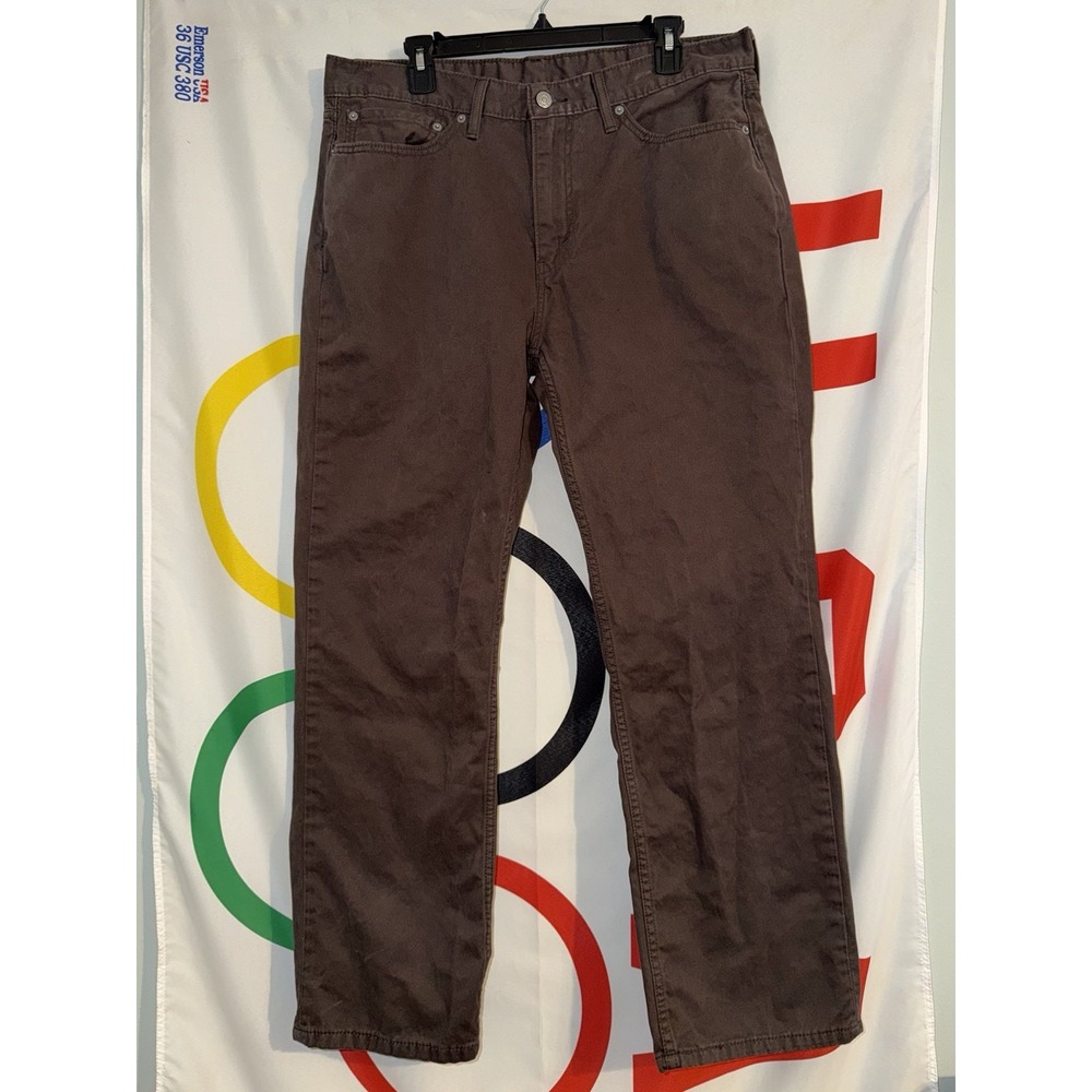 Levi's 514 Straight Twill Pants Mens 36x30 Brown Chino